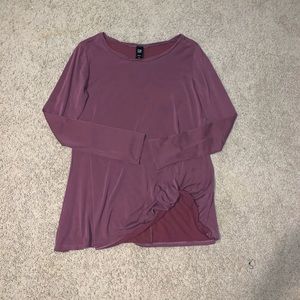 long sleeved purple shirt